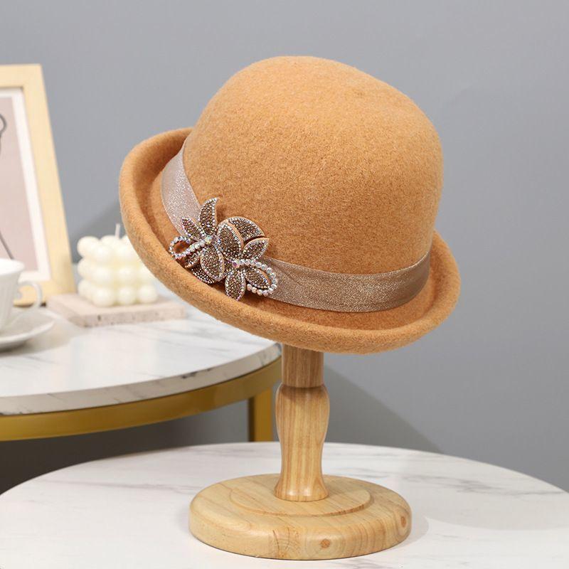 Hut Damen Herbst- und Wintermode Beckenhut Gestrickter Wollzylinder Mittelalterliche und ältere warme Bucket Hat