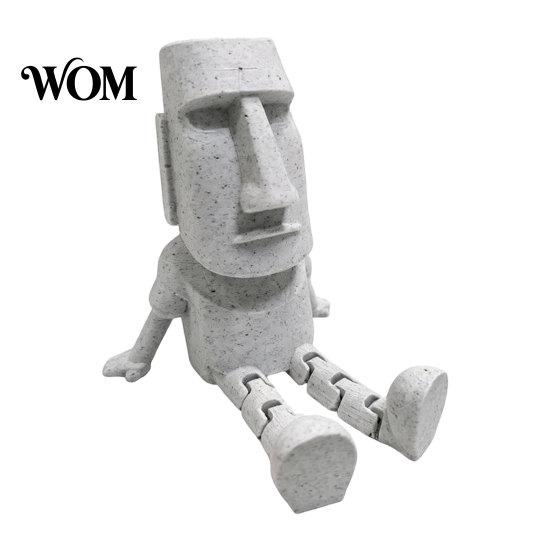 Moai Statue Model 3D Printed Action Figure, Movable Joints Articulated Easter Island Poseable Desktop Statues Rock Sculpture, Mini Desk Toy
