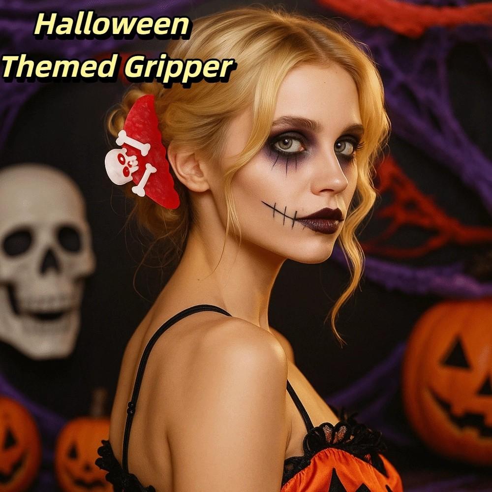 Spider Halloween Themed Gripper Cross Skeleton Shark Clip Fashion Halloween Hair Claw Girls