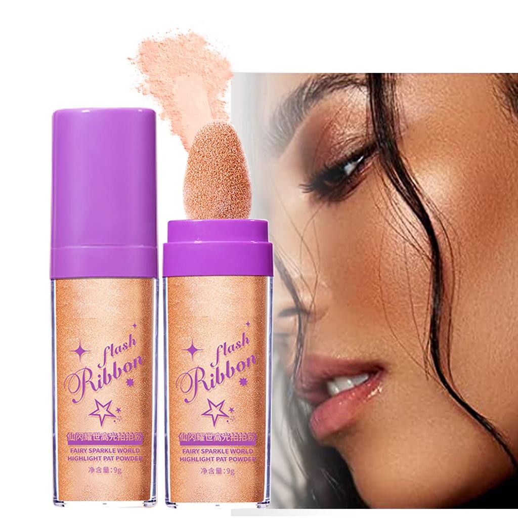 Wimode Highlighter Powder Stick, Shimmering Highlighter, Glow-inducing Brightening Body & Lip Makeup Kit (3#)