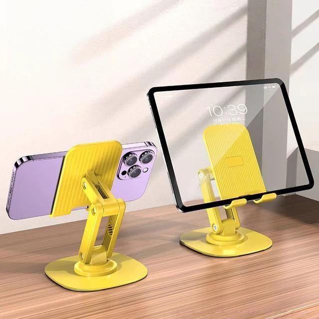 K69 2‑Pcs 360° Rotatable Aluminum‑Alloy Folding Stand Desktop Holder For Phone And Tablet Multi‑Angle Adjustable Bracket