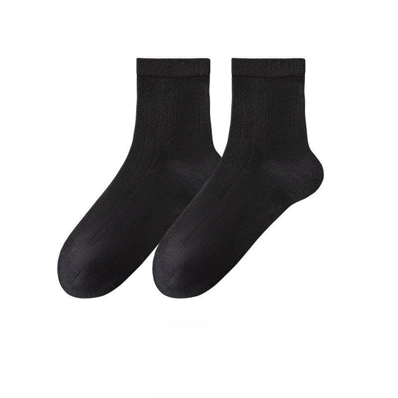Women's Summer Thin Sweat-absorbing and Odor-proof Mid-calf Socks, Simple Solid Color Mesh Breathable Boneless Socks