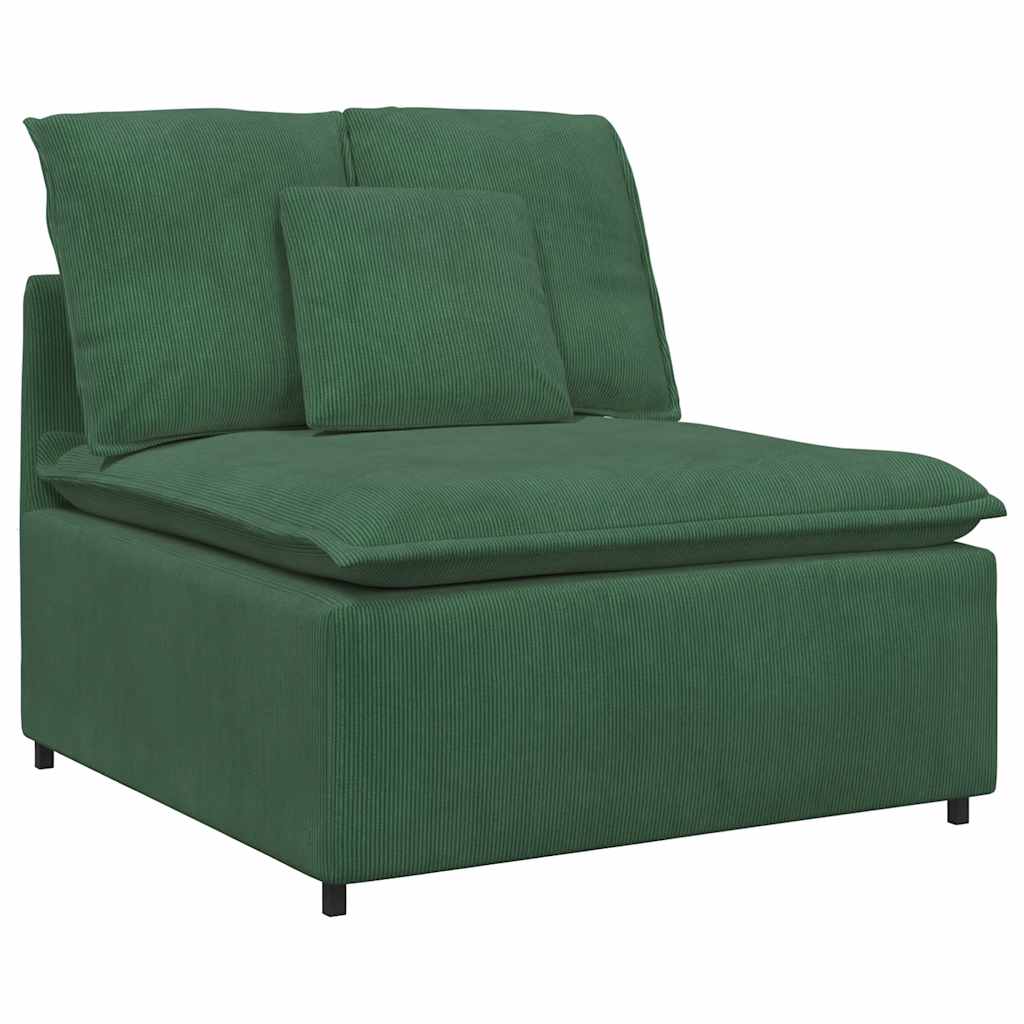 Modular Sofa Center Module with Cushions Dark Green 100 Cm