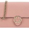 Gucci Logo Double G Litchi Grain Woc Chain Leather Messenger Envelope Wallet Shoulder Crossbody Bag Women Bags Pink 510314-CAO0G-5806