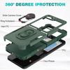 Coque pour samsung galaxy z flip 6 - protection rigide anneau arrière anti-rayures bordure renforcé - vert nuit