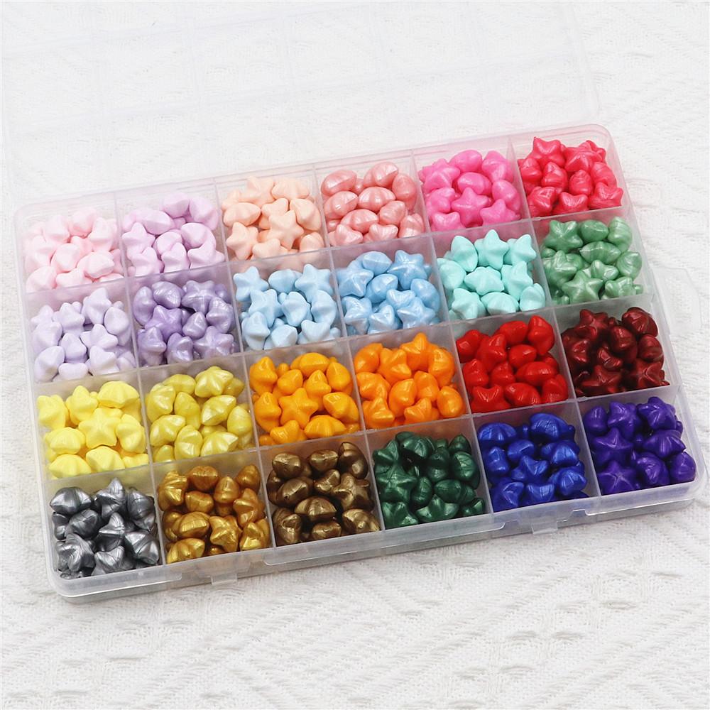 Retro Sealing Wax Beads Plant Wax Seal Wax Box Set 24 Color Sea Bead Wax Seal For Wedding Wax Seal Tools For Making Wax Seal Y15