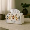 1pc Contemporary Stylish Ramadan Celebration Tissue Holder Featuring Ramadan Kareem Lanterns, Versatile Fabric Tissue Container, Outdoor Event Supplie