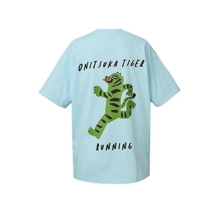 ONITSUKA TIGER Oversized Graphic T-Shirt Unisex Tops Light-Blue 2183B532-400