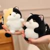 Soft Material Cat Plush Keychain Chubby Design Plush Cat Keychain Cat Plush Pendant  Backpack Decor