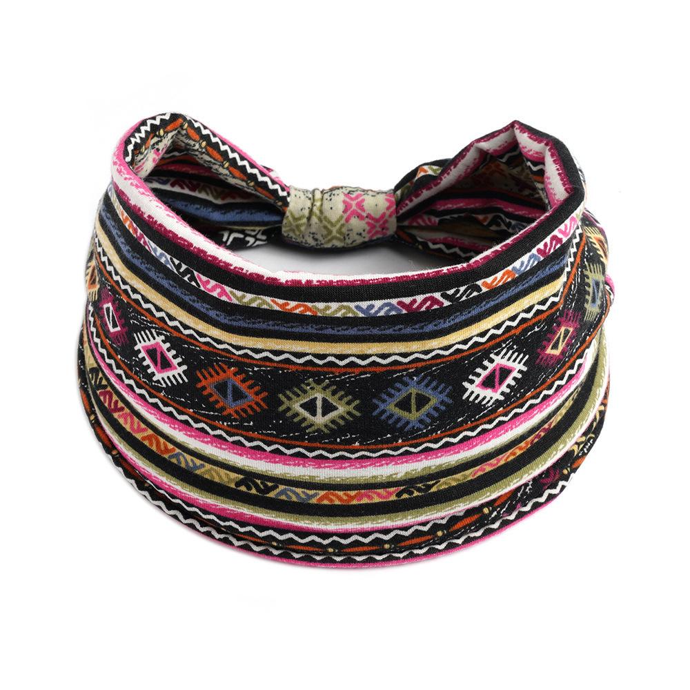 Women's African Print Sports & Yoga Headband – Wide Elastic Knot Design