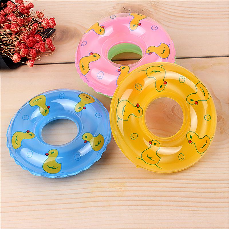 2Pcs Kids Mini Swim Ring Bath Toy Summer Fun Swimming Pool Accessory Float Ring Toys For Rubber Ducks Doll Inflatable Bath Toy