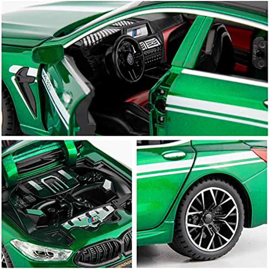 1/24 Scale M8 Diecast Car Model Toy, Pull Back Toy Vehicle with Sound and Light for Kids Toddler Boys Girls Gift Collection