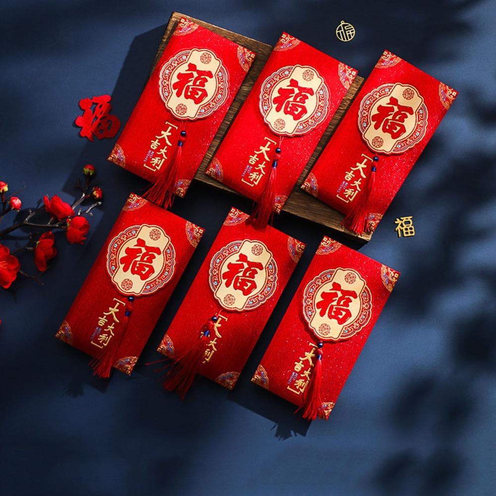 Hot Stamping Lucky Money Bag English Red Packet Spring Festival Essentials HongBao  Wedding