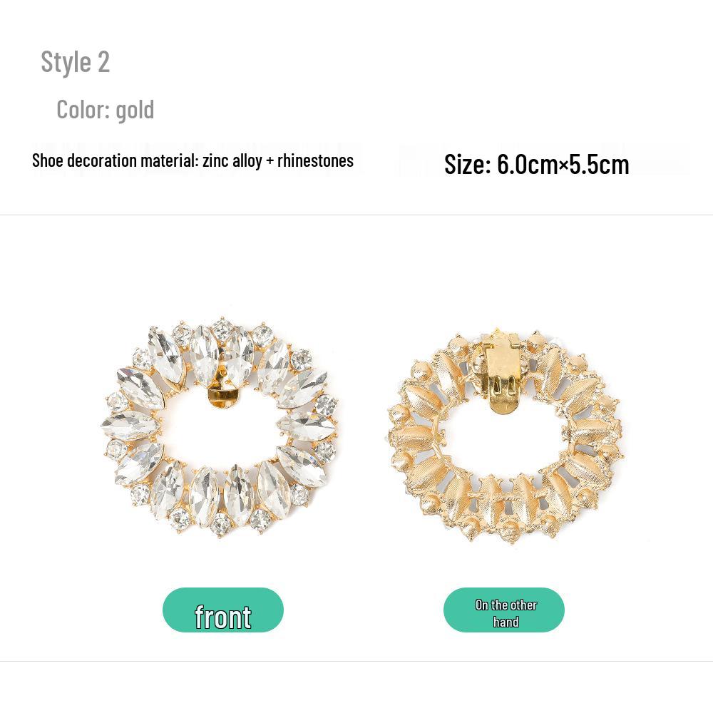 

Знімна стразова пряжка для взуття - Універсальна жіноча прикраса для туфель на високих підборах для весіль 6cm x 5.5cm