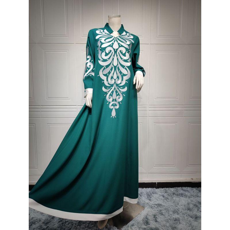 

Платья 2022 Лето Индонезийское Вышитое Платье Green 2XL