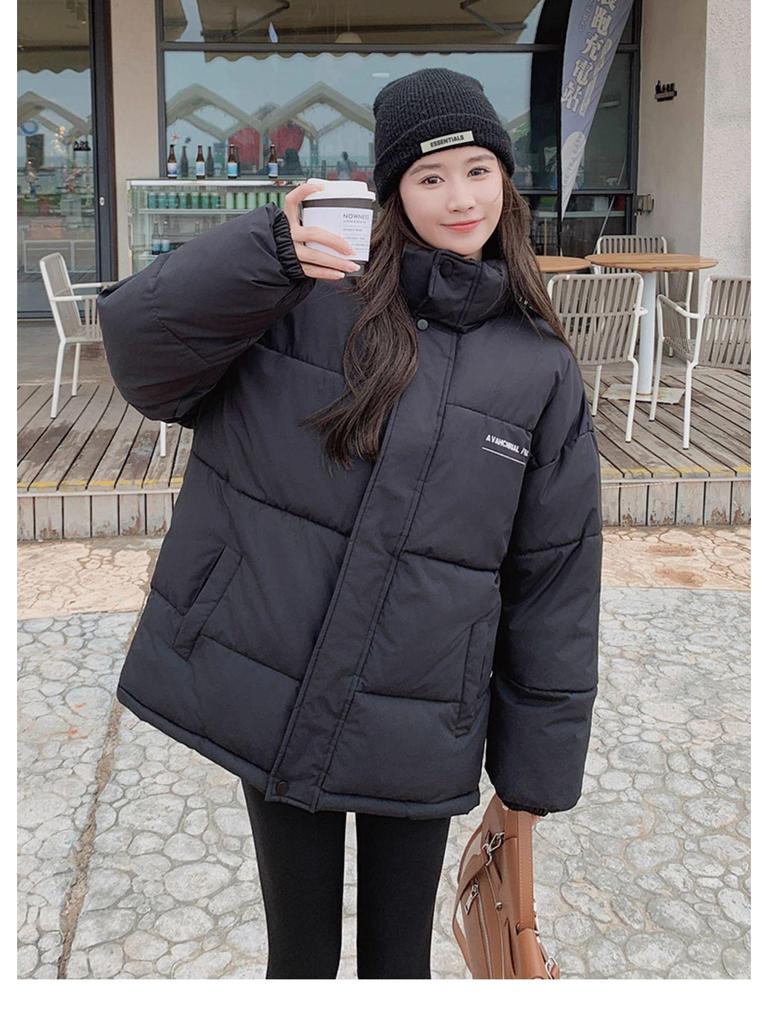 Women's Winter Thickened Cotton Jacket: Korean Style, Short, Loose, Warm White Coat