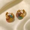 Youthway Exquisite Colorful Round Donut Earrings High Quality Gold Color Texture Stylish Jewelry Bijoux Femme  New