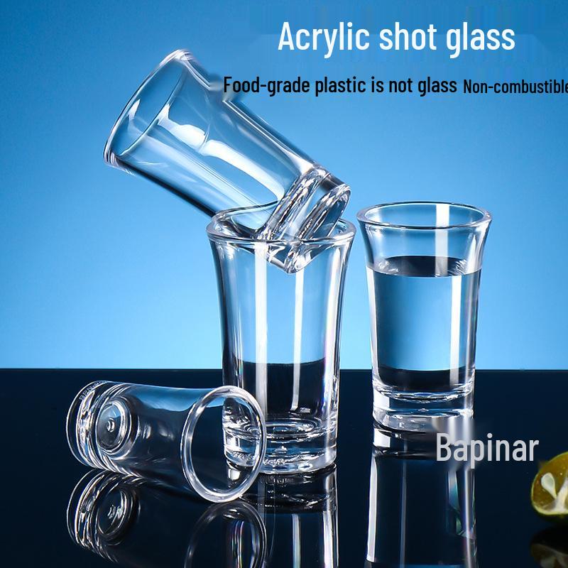 KTV Transparent Acrylic Wonton Cup Shot Glasses - Small White Wine and Liquor Glasses