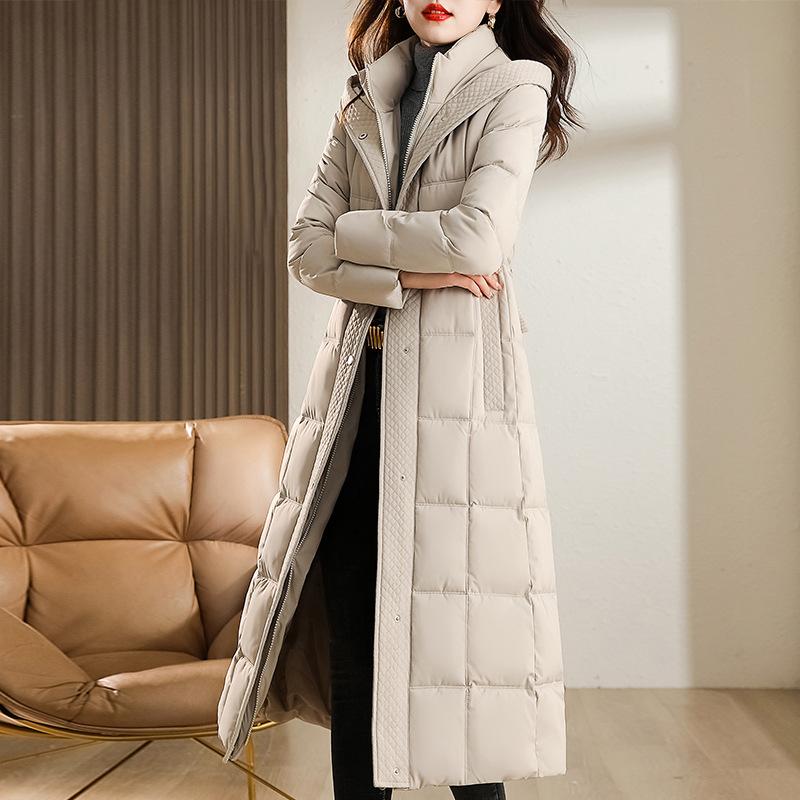 

Hooded windproof lightweight thickened padded fluffy warm warm cold loose medium-length high quality fabric casual sports jacket cotton jacket coat L