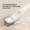 Multi purpose rotating spray gap brush with hard bristles for tile floor joint cleaning narrow spaces and delicate surfaces