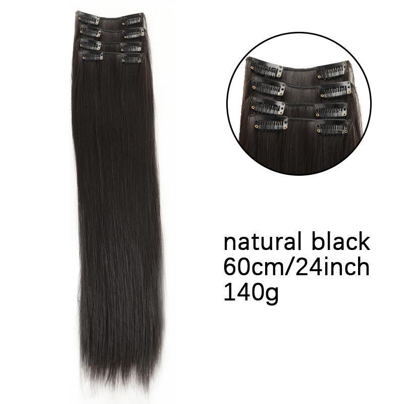 

Женский парик из четырех длинных прямых волос длиной 16/24 дюйма с заколкой BB, синтетический термостойкий парик, подходит для ежедневного ношения