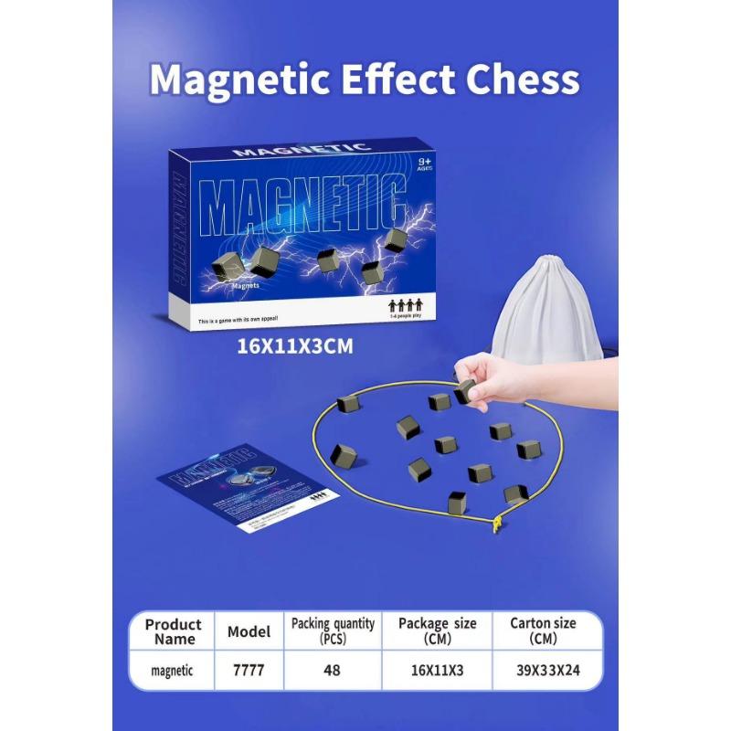 1SET Magnetic Effect Versus Chess Step On Thunder Magnet Induction Puzzle Decompression Table Game Chess Board Game Children's Toys