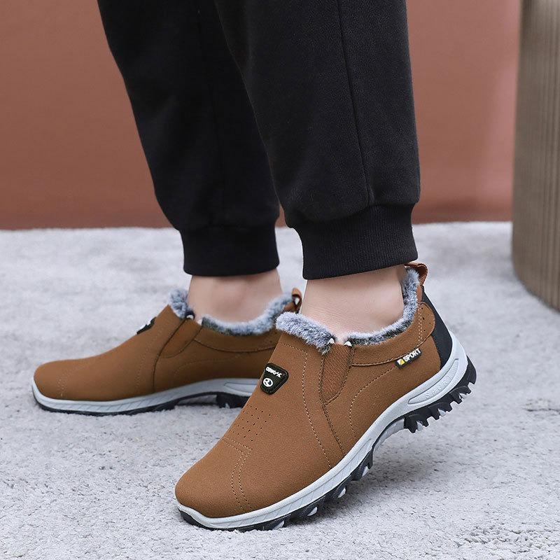 Winter Plush Thick Men's Shoes Warm Snow Boots Outdoor Mountaineering Men's Wear Resistant Warm Cotton Shoes