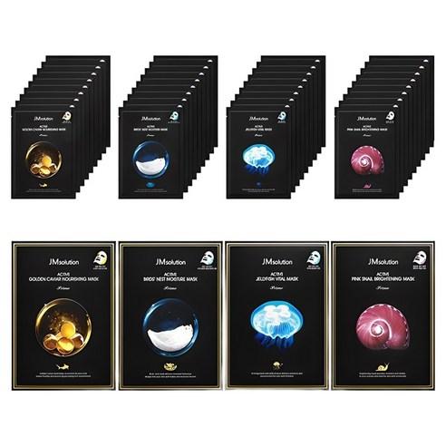 JMsolution Active Solution Golden Caviar (30ml x 10ea) + Bird s Nest (30ml x 10ea) + Pink Snail (30ml x 10ea) + Jellyfish Mask Set (33ml x 10ea)
