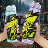 1PC Yellow Lightning Thunder Graffiti Print 750ml Color Plastic Sports Water Bottle Leakproof Flip Straw Lid Suitable for Sports Office Home Use