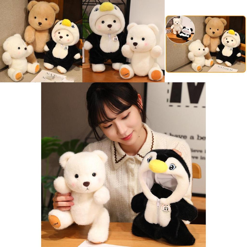 Adorable Jointed Penguin Medal Bear Plush Doll With Removable Outfits Perfect For Children And Collectors