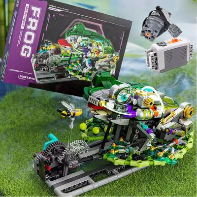 Mechanical Frog Building Blocks STEM Toy, Jumping Robot Model Kit with Movable Legs & Gears, 898PCS Educational DIY Gift for Kid