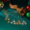 Christmas Imitation Pearl Colorful Rhinestone Snowflake Earrings Necklace for Women Exquisite Flower Jewelry Set New Year Gifts