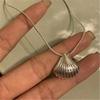 Simple Metal Shells Pendant Necklace Earrings Sweet Cool Collar Necklace Choker Neck Chain Y2K Earrings Fashion Jewelry