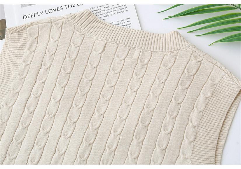 2026 Spring Plus Size V-Neck Knit Sweater Vest for Women