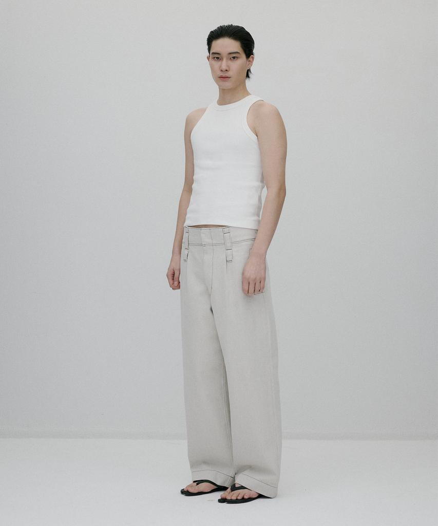 Sunjin New High-Rise Wide-Leg Pants [Ecru]