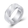 8MM Simple Inner Arc Double Beveled Engraved Matte Matching Rings for Couples