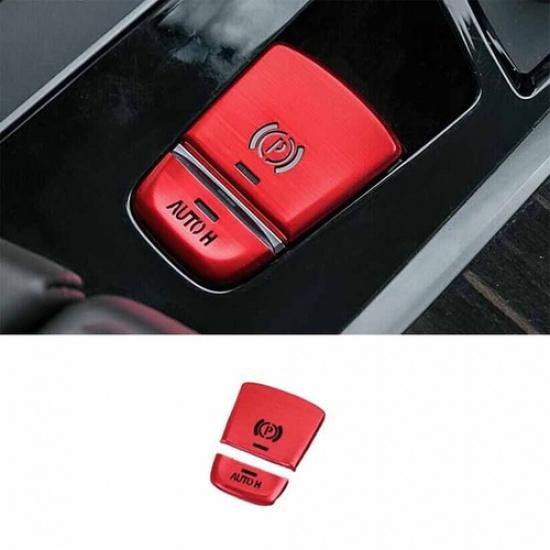 Aluminum For BMW 5 Series G30 2018-22 Electronic Handbrake Switch Red Cover Trim