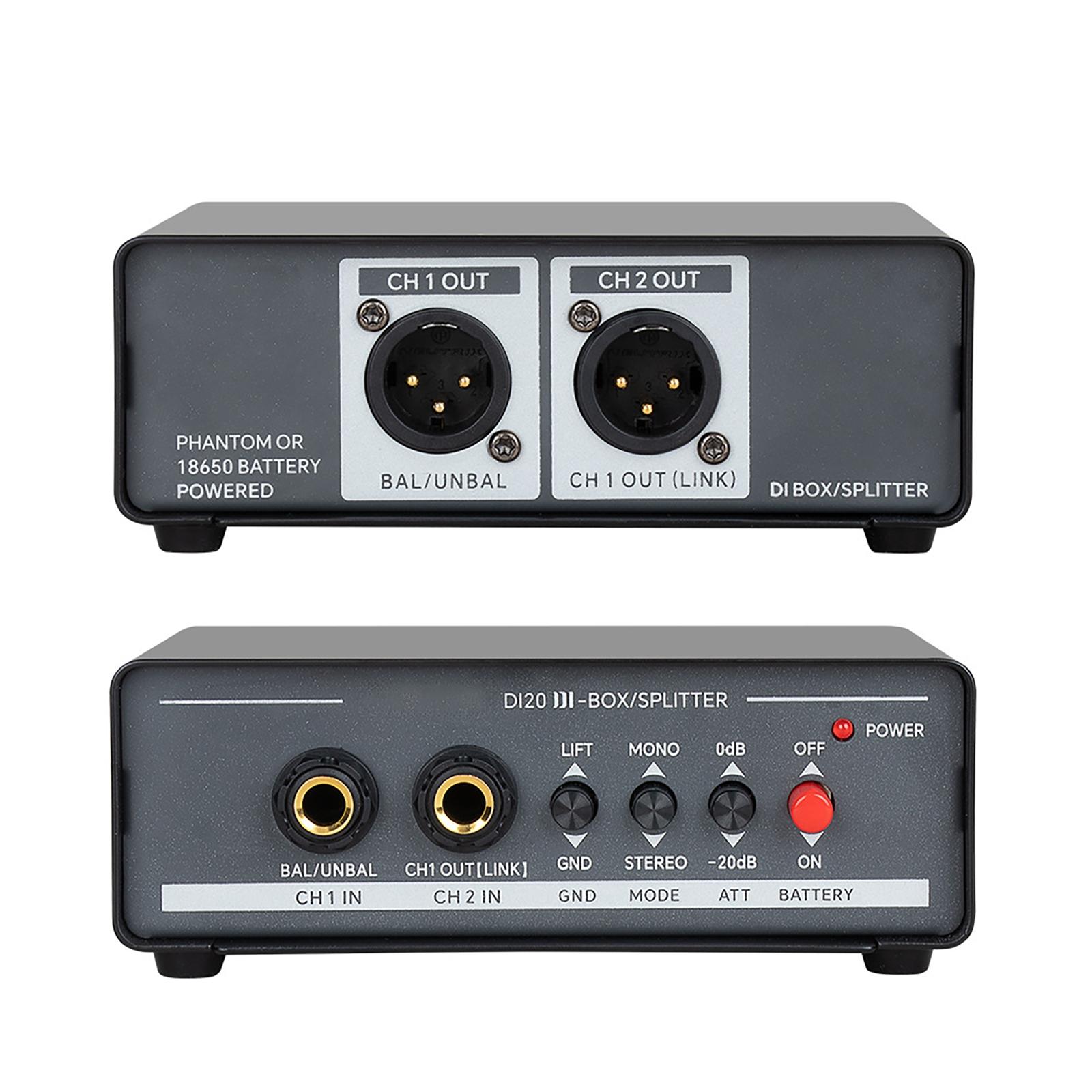 Multi-functional Signal Effect Device Professional Active DI Box Distributor Dual-Channel Balanced/Unbalanced Signal Converter