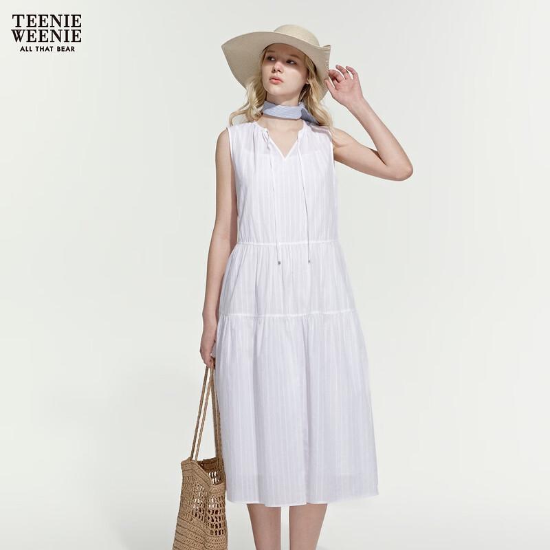 Teenie Weenie Women's Sweet Bow V-Neck Sleeveless A-Line Dress
