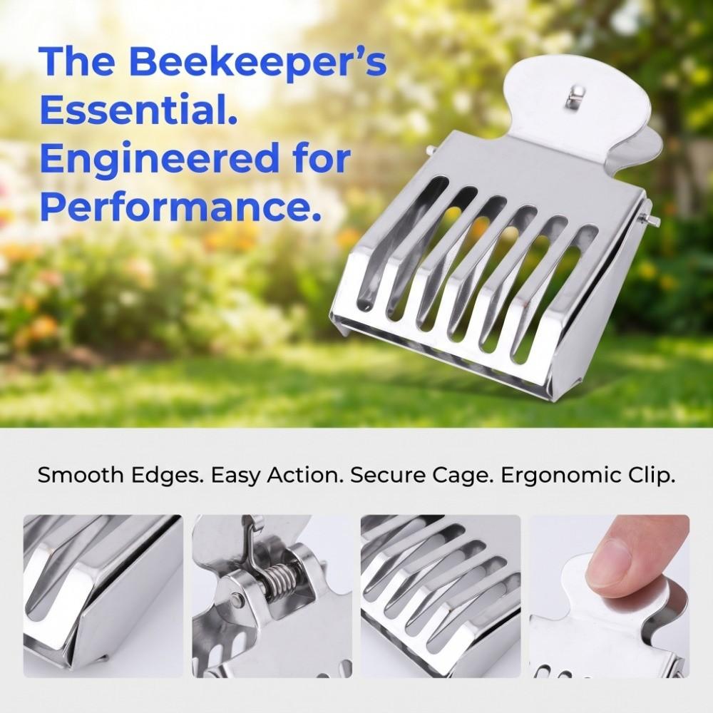 5pcs Durable Queen Bee Catcher Silver Queen Bee Cage Easy to Use Queen Bee Clip  Apiculture