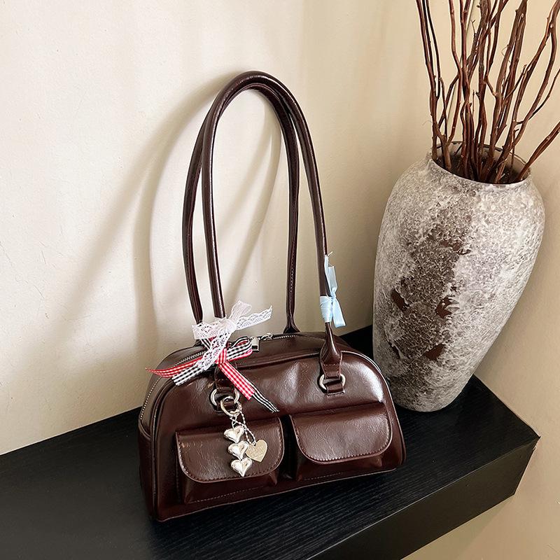 Niche Underarm Bag Women's New Large-capacity Retro Simple Commuter Bowling Fashionable Shoulder Bag