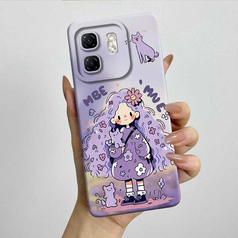 For Infinix Hot 50i Case Hot50i X6531 Soft Silicone TPU Painted Phone Coque Cartoon Printed Shockproof Protective Fundas Cover