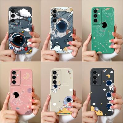 Skal För Samsung A15 A35 S24 Ultra A55 S24+ Fodral Söt Astronautmönster Super Stötsäker Flytande Mjuk Silikon Telefonväskor För Galaxy M15 F15 5G Capas