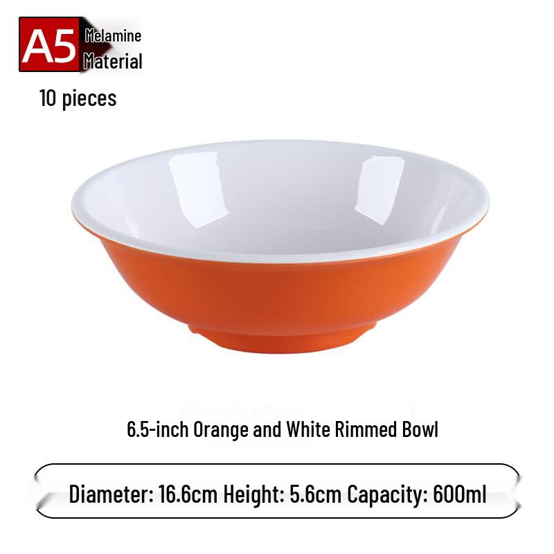 Shengxinhui Cream Style Melamine Deep Serving Bowls (10-Pack)