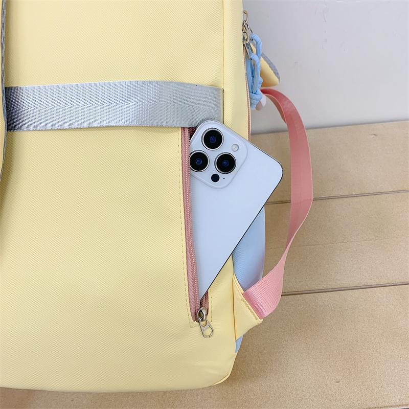 Large Capacity Girls Backpack Color Contrast Student Schoolbag