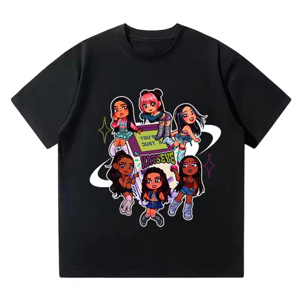 2025 Heiße Katze Lustig Bedruckte T-Shirts Damen Herren Lässige Grafik-T-Shirts Oberteile Unisex Koreanischer Stil T-Shirt Gothic Y2k T-Shirt Kleidung