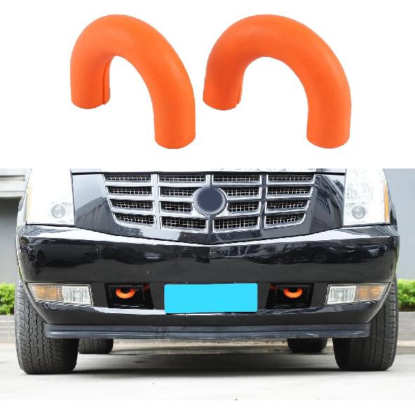 

Front Bumper Tow Hook Covers Compatible with Cadillac Escalade 2007-2014, Trailer Hitch Receiver Cover Towing Hitch Rubber Sleeve Protector Cover оранжевый