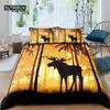 Home Living Luxury 3D Elk Print Bedding Set Duvet Cover Pillowcase Kids Bedding Set Queen and King EUUSAUUK Size