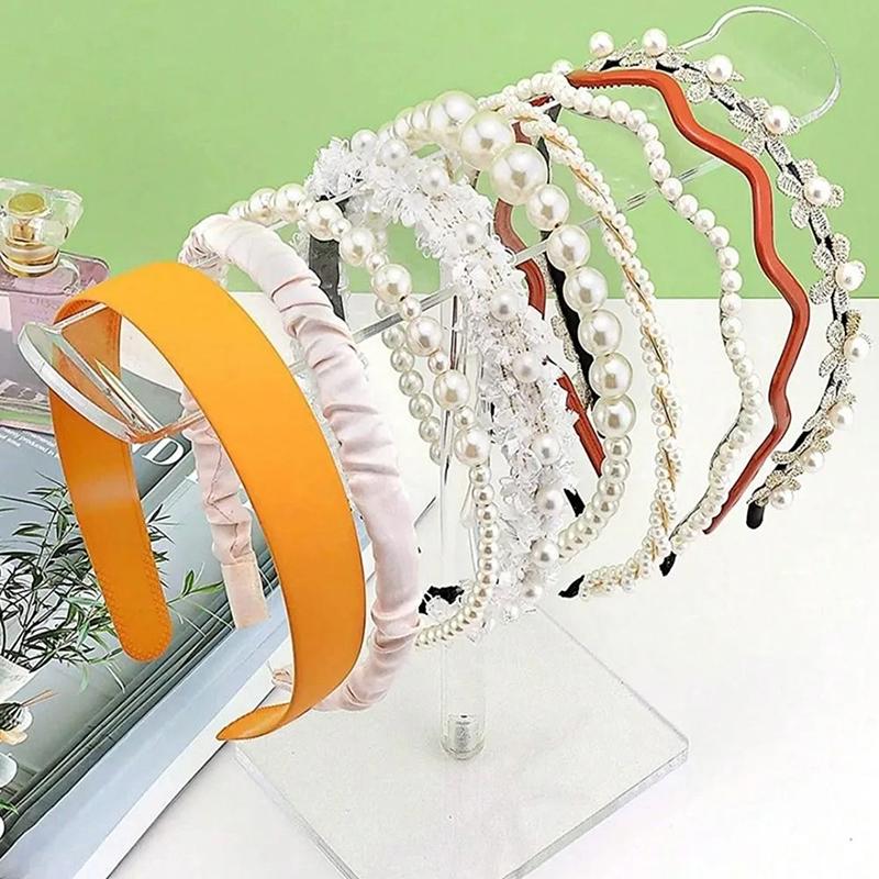 Clear Headband Holder Rack Acrylic Detachable Necklace Bracelet Display Stand Hair Accessory Bar Durable For Hairband Organizer
