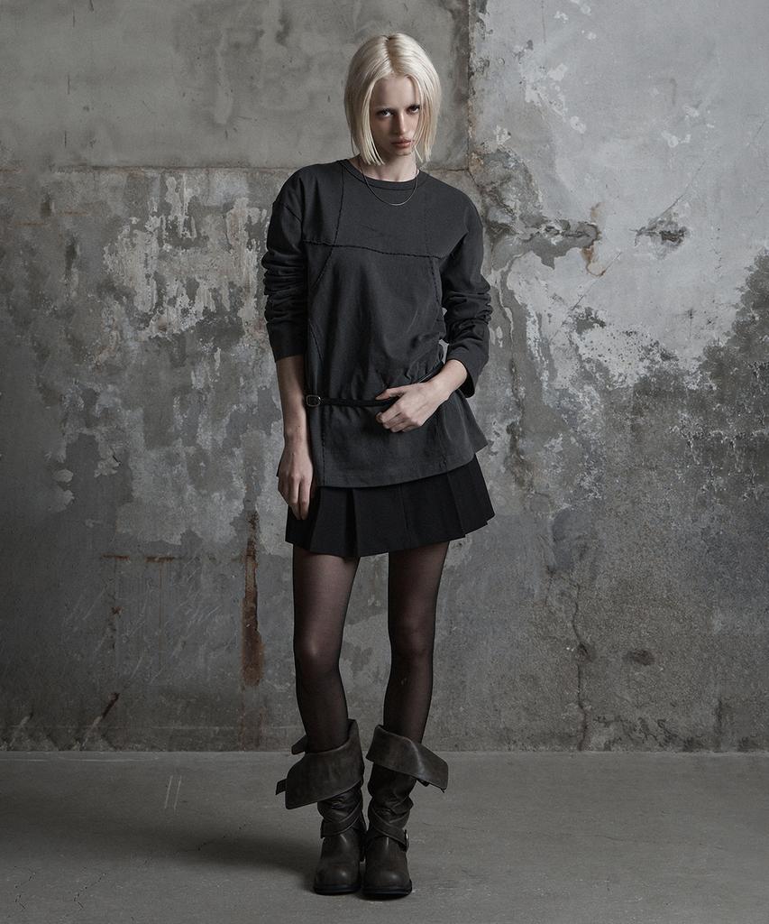 Jenyujeu Line Pigment Long Sleeve - Charcoal